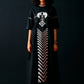 BLACK SIDE GATHER ANIMAL DRESS
