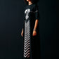 BLACK SIDE GATHER ANIMAL DRESS
