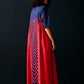 NAVY SIDE GATHER ANIMAL DRESS