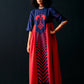 NAVY SIDE GATHER ANIMAL DRESS