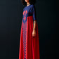 NAVY SIDE GATHER ANIMAL DRESS