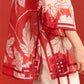 FLORAL PRINT AND CUTWORK KAFTAN SHIRT