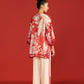 FLORAL PRINT AND CUTWORK KAFTAN SHIRT