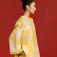 FLORAL PRINT AND CUTWORK PLEATED SHIRT