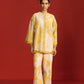 FLORAL PRINT AND CUTWORK PLEATED SHIRT