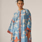 WAVE PRINT AND FISH APPLIQUE' KAFTAN
