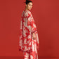 FLORAL PRINT AND CUTWORK PLEATED TUNIC