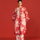 FLORAL PRINT AND CUTWORK PLEATED TUNIC