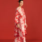 FLORAL PRINT AND CUTWORK PLEATED TUNIC