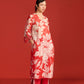 FLORAL PRINT AND CUTWORK MILD A-LINE KAMEEZ