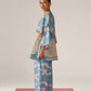 WAVE PRINT AND FISH APPLIQUE' PANELLED SHIRT