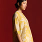 FLORAL PRINT AND CUTWORK PLEATED KAMEEZ