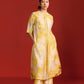 FLORAL PRINT AND CUTWORK PLEATED KAMEEZ
