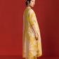 FLORAL PRINT AND CUTWORK PLEATED KAMEEZ