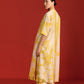 FLORAL PRINT AND CUTWORK PLEATED KAMEEZ