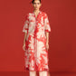 FLORAL PRINT AND CUTWORK PLEATED KAMEEZ