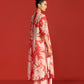 FLORAL PRINT AND CUTWORK PLEATED KAMEEZ