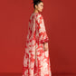 FLORAL PRINT SUPER PLEATED DRESS