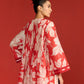 FLORAL PRINT SUPER PLEATED DRESS