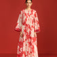 FLORAL PRINT SUPER PLEATED DRESS