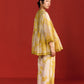 FLORAL PRINT AND CUTWORK SUPER PLEATED SHIRT