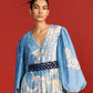 DRAGON PRINT WAIST GATHER LONG DRESS