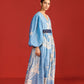 DRAGON PRINT WAIST GATHER LONG DRESS
