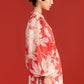 FLORAL PRINT WAIST GATHER LONG DRESS