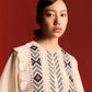 APPLIQUE' AND CUTWORK PANELLED KAFTAN KAMEEZ