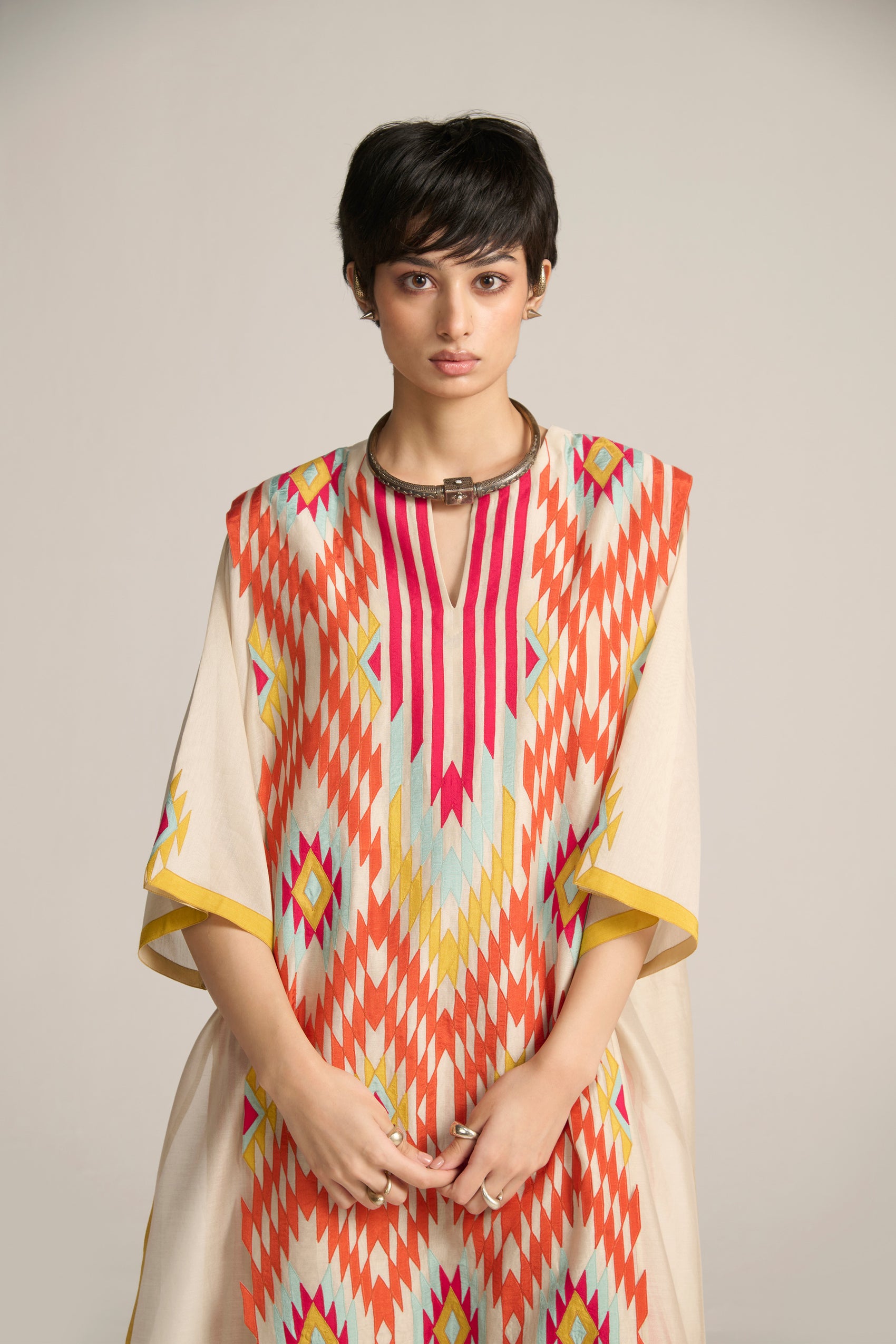3D PANELLED KAFTAN KAMEEZ