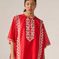 ORIENTAL BORDER PANELLED KAFTAN SHIRT