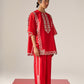 ORIENTAL BORDER PANELLED KAFTAN SHIRT