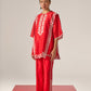 ORIENTAL BORDER PANELLED KAFTAN SHIRT