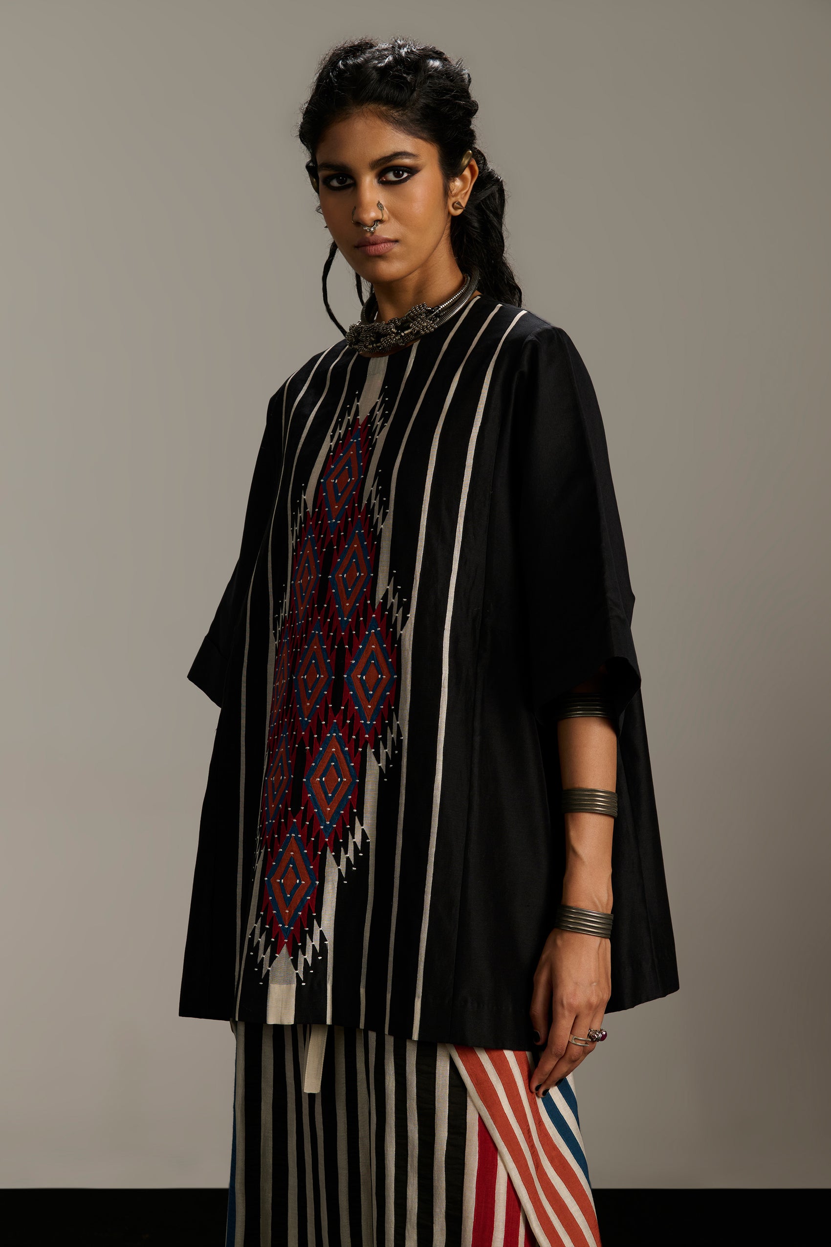 PANELLED KAFTAN SHIRT