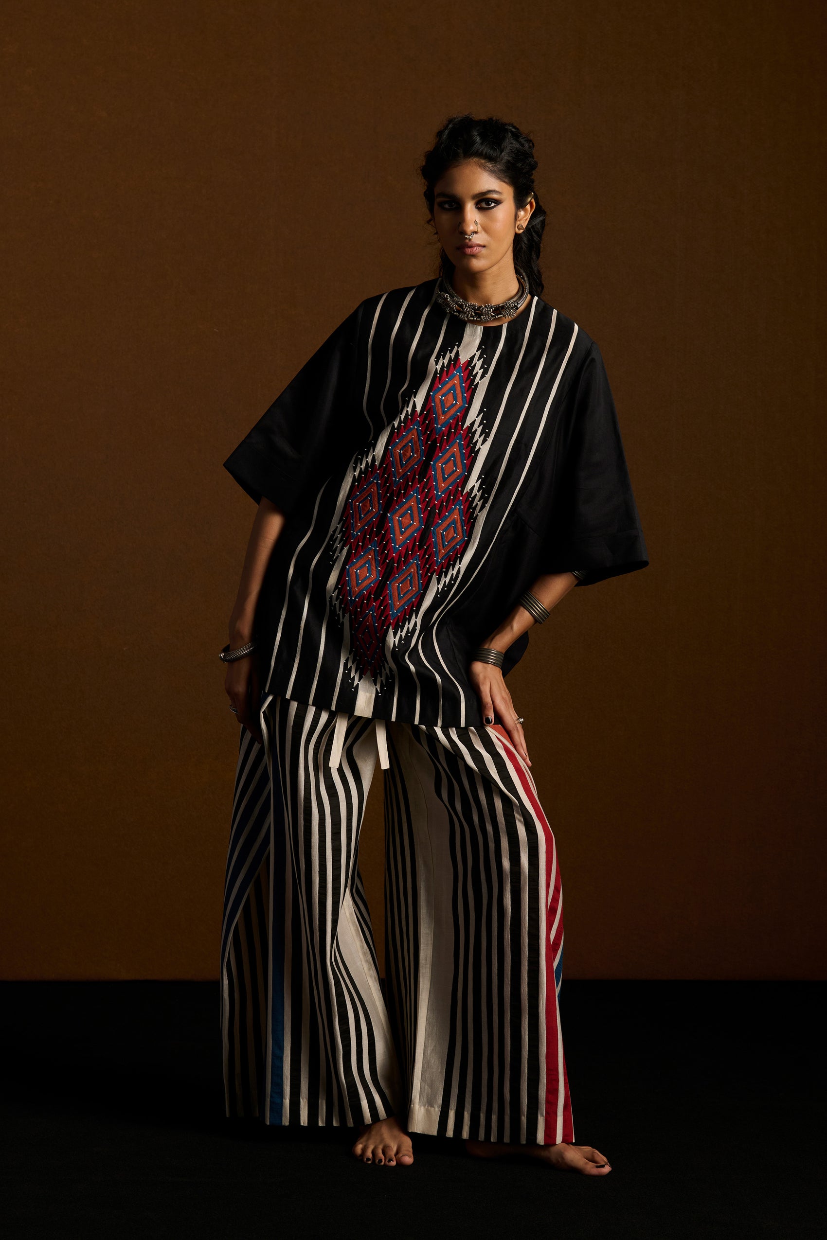 PANELLED KAFTAN SHIRT