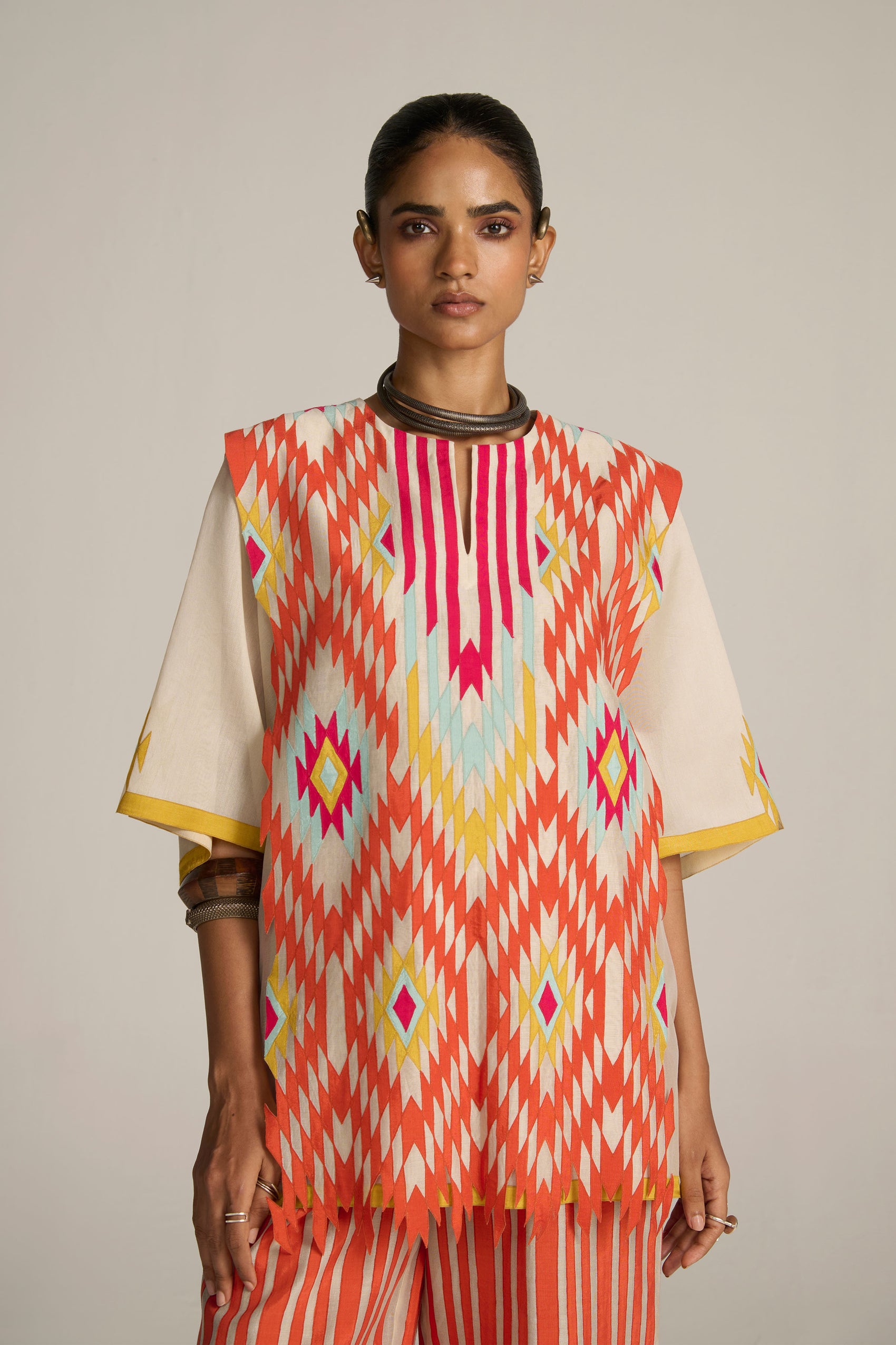 3D PANELLED KAFTAN SHIRT