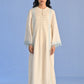 PLEATED DRESS WITH CUTWORK