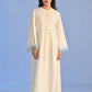 PLEATED DRESS WITH CUTWORK