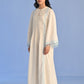 PLEATED DRESS WITH CUTWORK