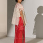 GEOMETRIC FLORAL CUTWORK PANEL SHIRT IVR