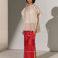GEOMETRIC FLORAL CUTWORK PANEL SHIRT IVR