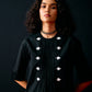 BLACK CENTRE GATHER DRESS