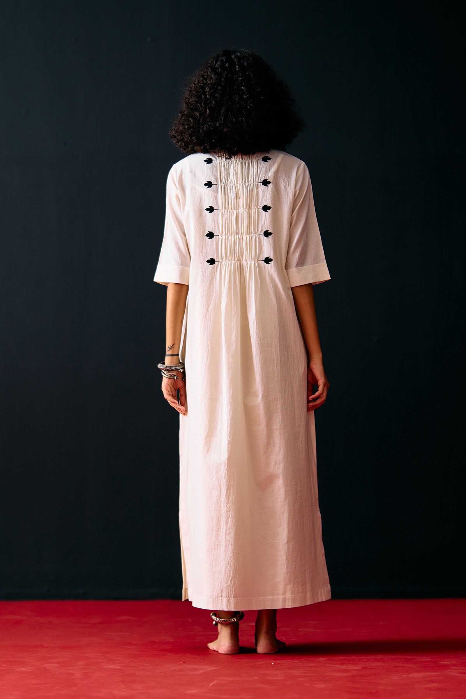 IVORY CENTRE GATHER DRESS