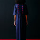 NAVY CENTRE GATHER DRESS