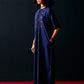 NAVY CENTRE GATHER DRESS