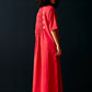 RED CENTRE GATHER DRESS