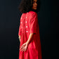 RED CENTRE GATHER DRESS