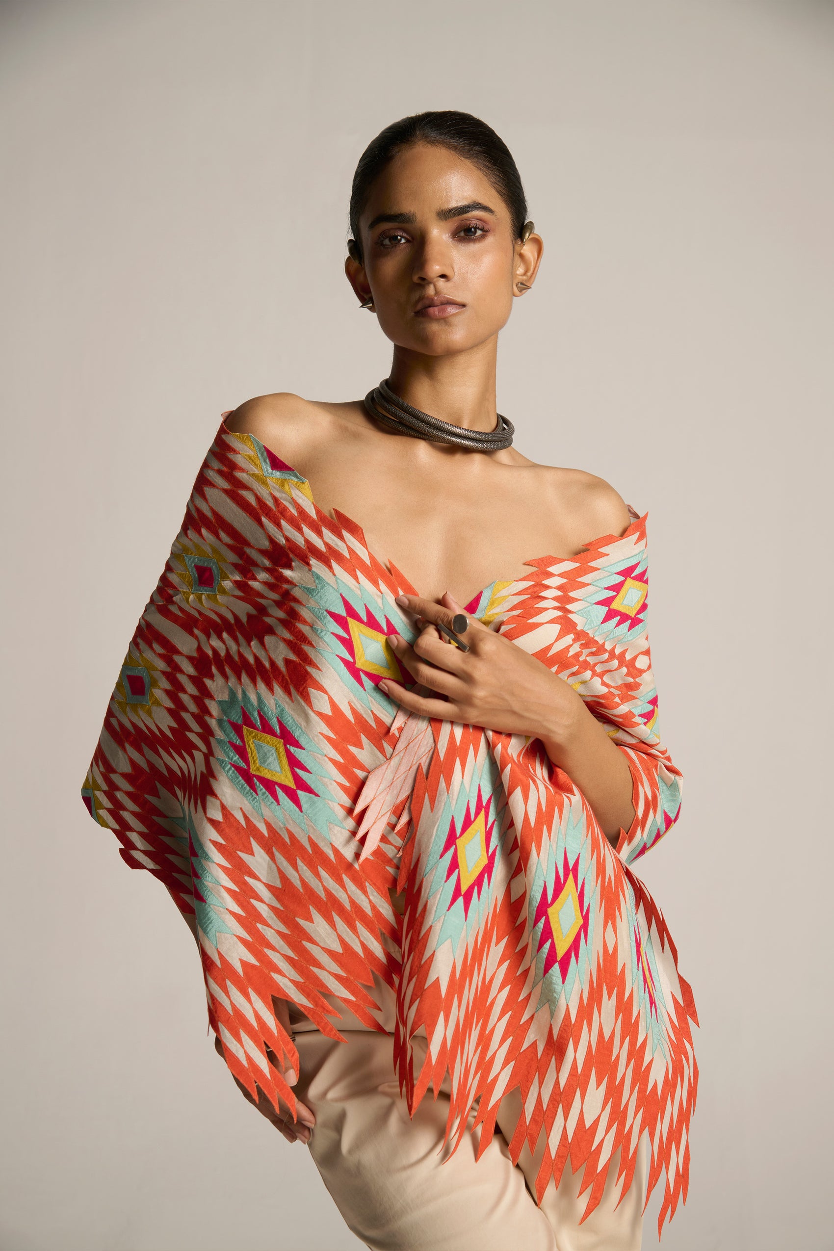 APPLIQUE' AND CUTWORK SCARF