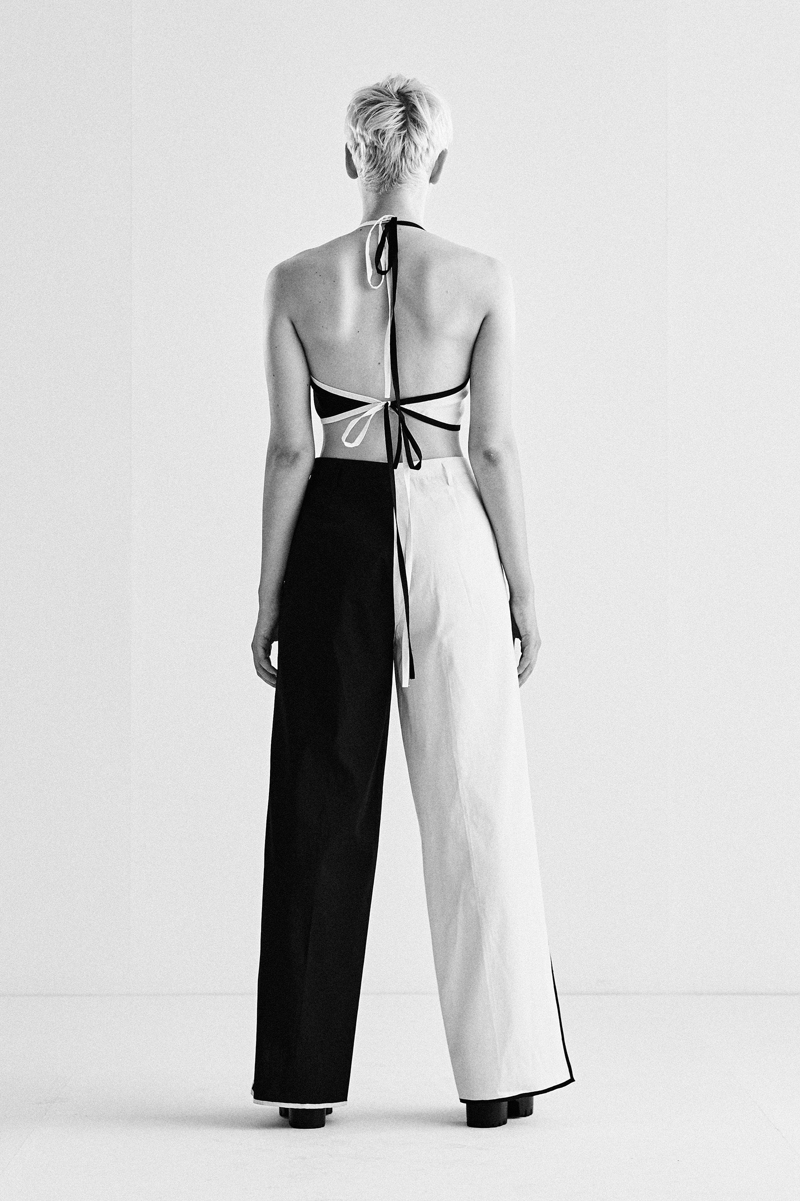 CONSTRUCTED APPLIQUE' 2 COLOUR PANTS