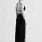 ELASTICATED SCALLOP APPLIQUE' PANTS WITH SLIT